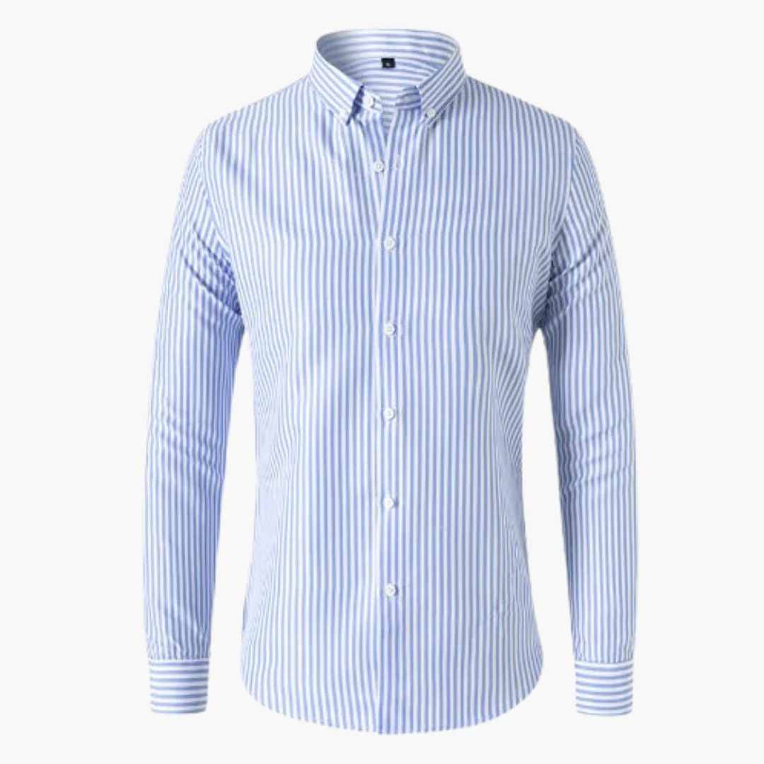 Gestreiftes Langarmhemd – Herren Freizeithemd mit Streifen - Image 2