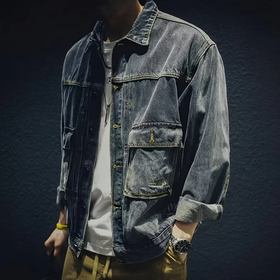 Gilroy - lässige jeansjacke aus baumwolle