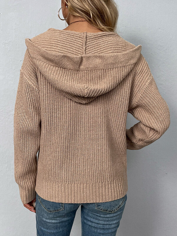 GITTA - LOCKERE STRICKJACKE MIT KAPUZE - Image 3