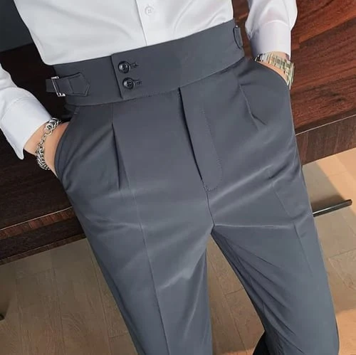 GiulioFontana | Einfarbige Gerade Casual Hose - Image 6