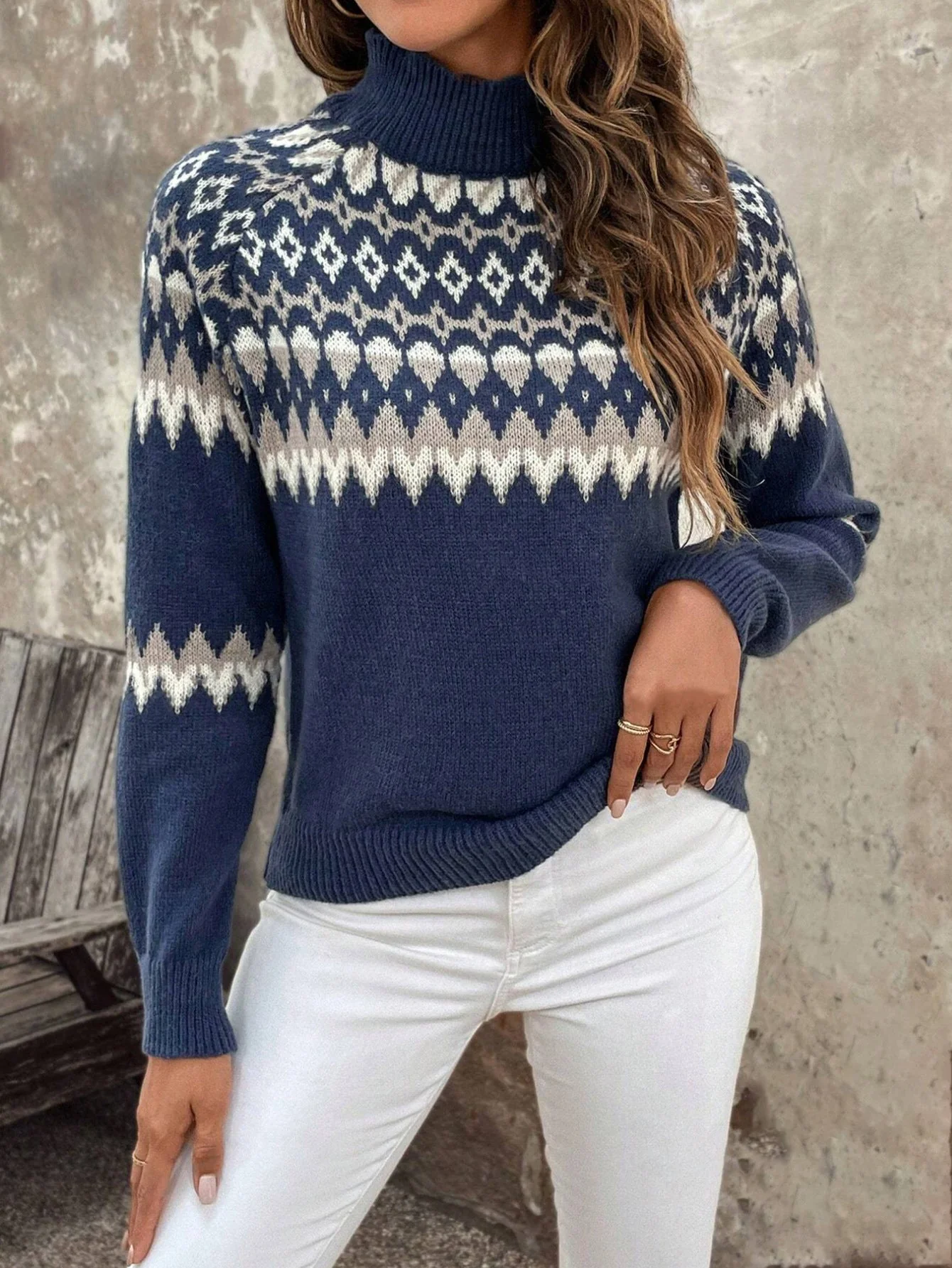Giyann Jacquard-Strick-Rollkragenpullover - Image 3