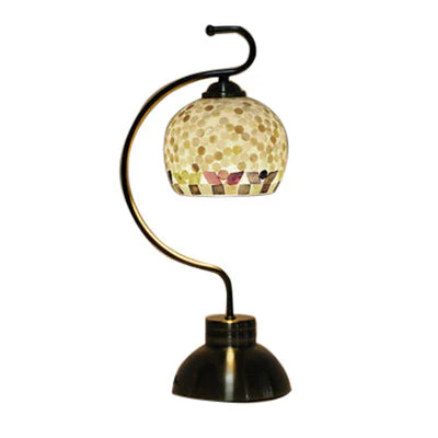 Glasstel – Elegante globusförmige Tischlampe mit Muschel-Muster - Image 3