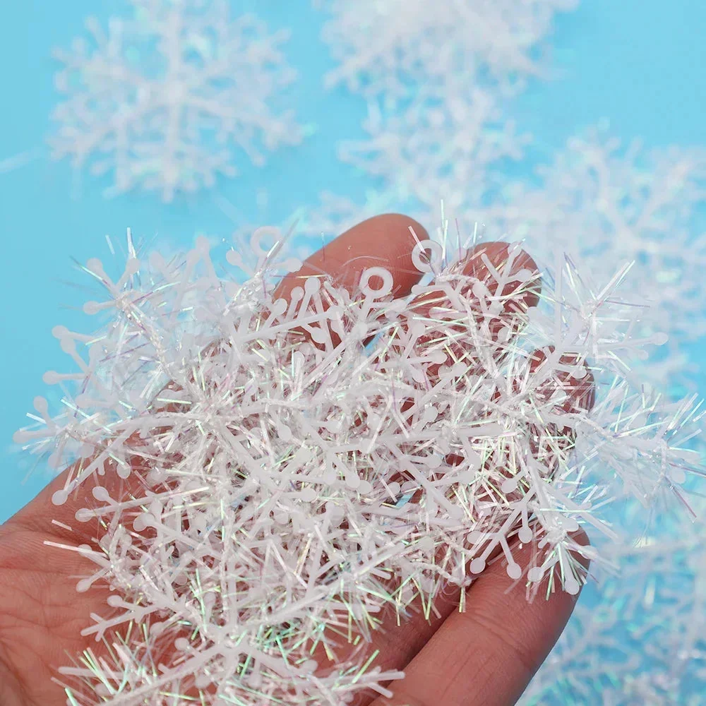 Glitzernde Girlanden | Glitzernde Schneeflocken-Ornamente für die Weihnachtsdekoration - Image 5