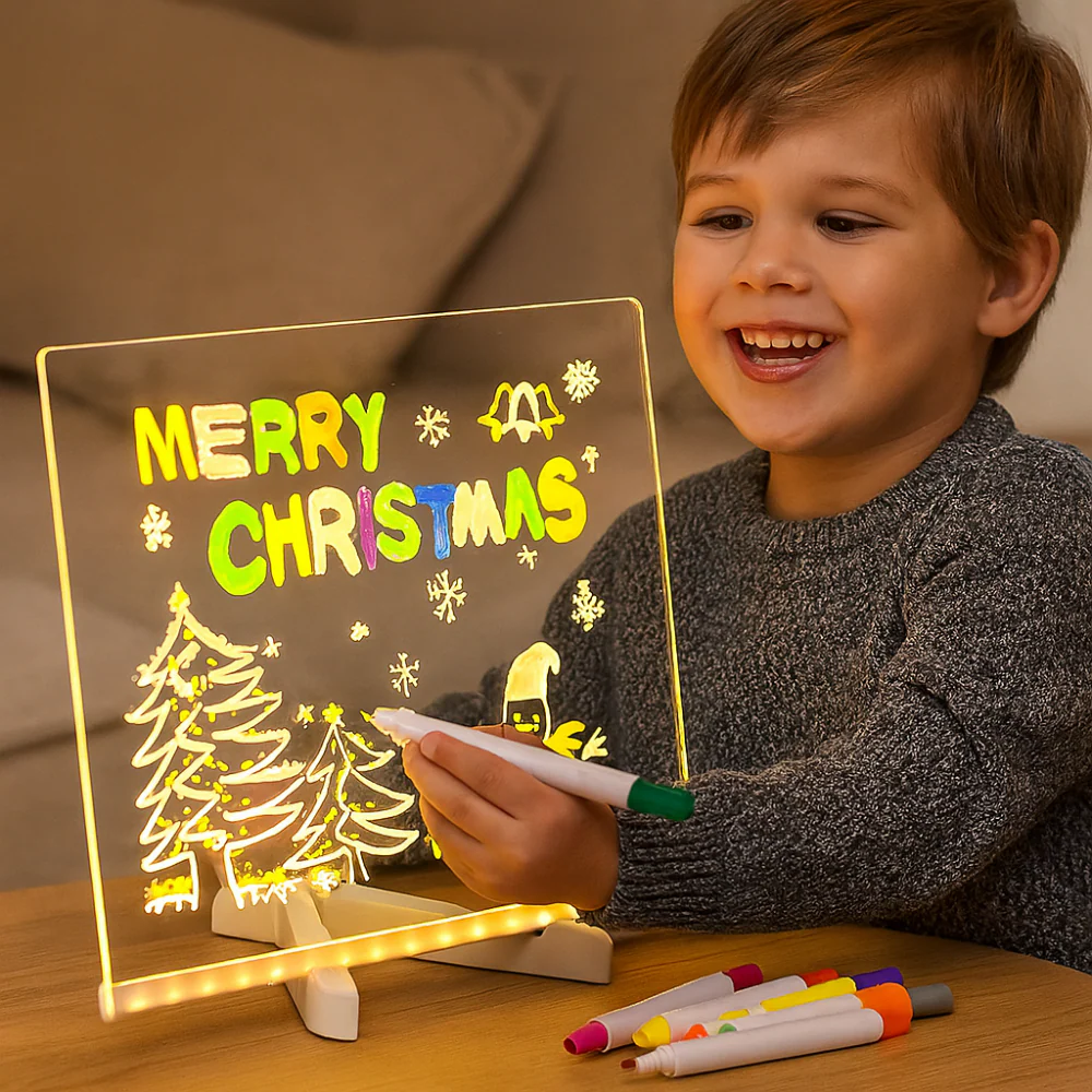 GlowCraft | LED-Zeichentafel für Kinder – kreativer Ferien- und Lernspaß