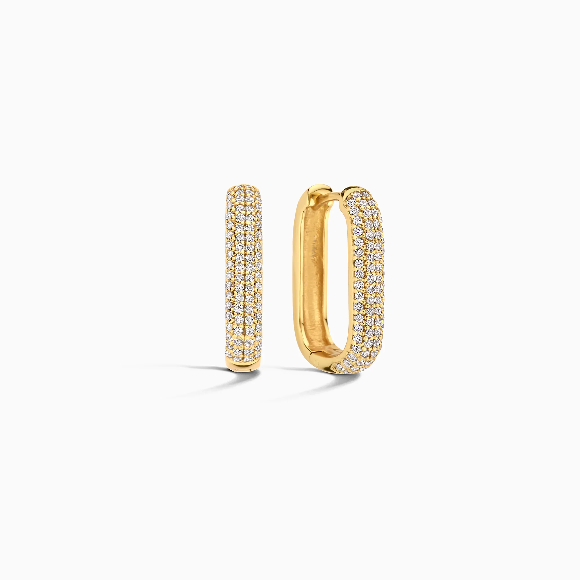 Gold Icon Pavé Hoop Earrings - Image 2