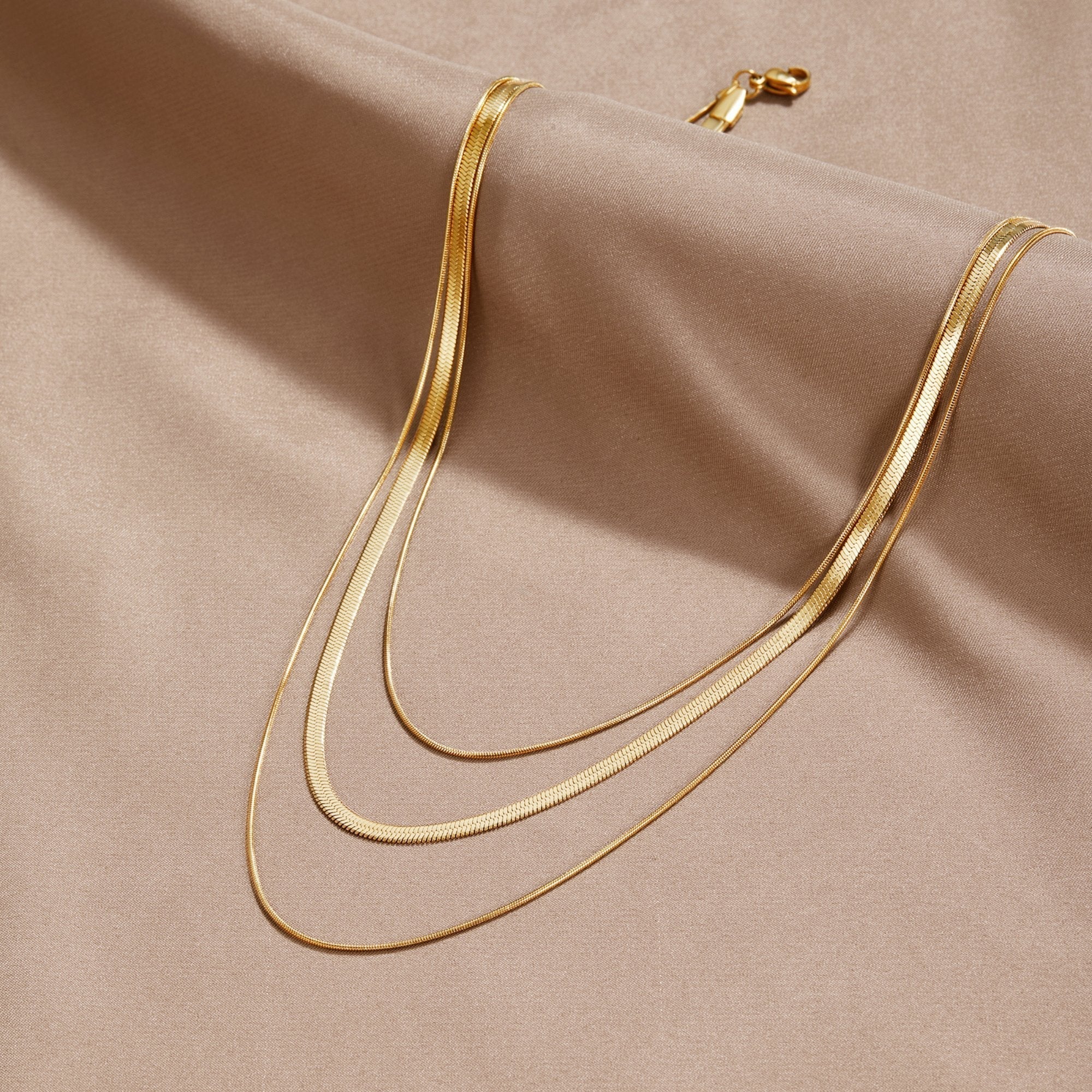 Gold Mehrschichtige Halskette