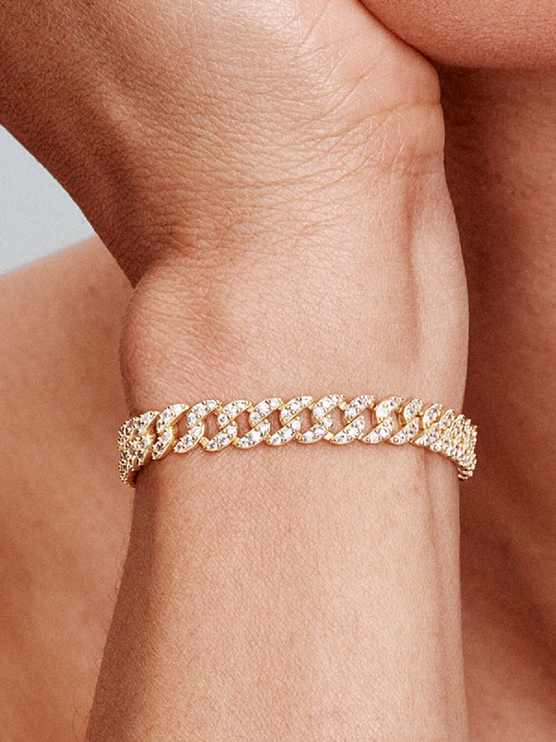 Gold Pave Cuban Bracelet - Image 5