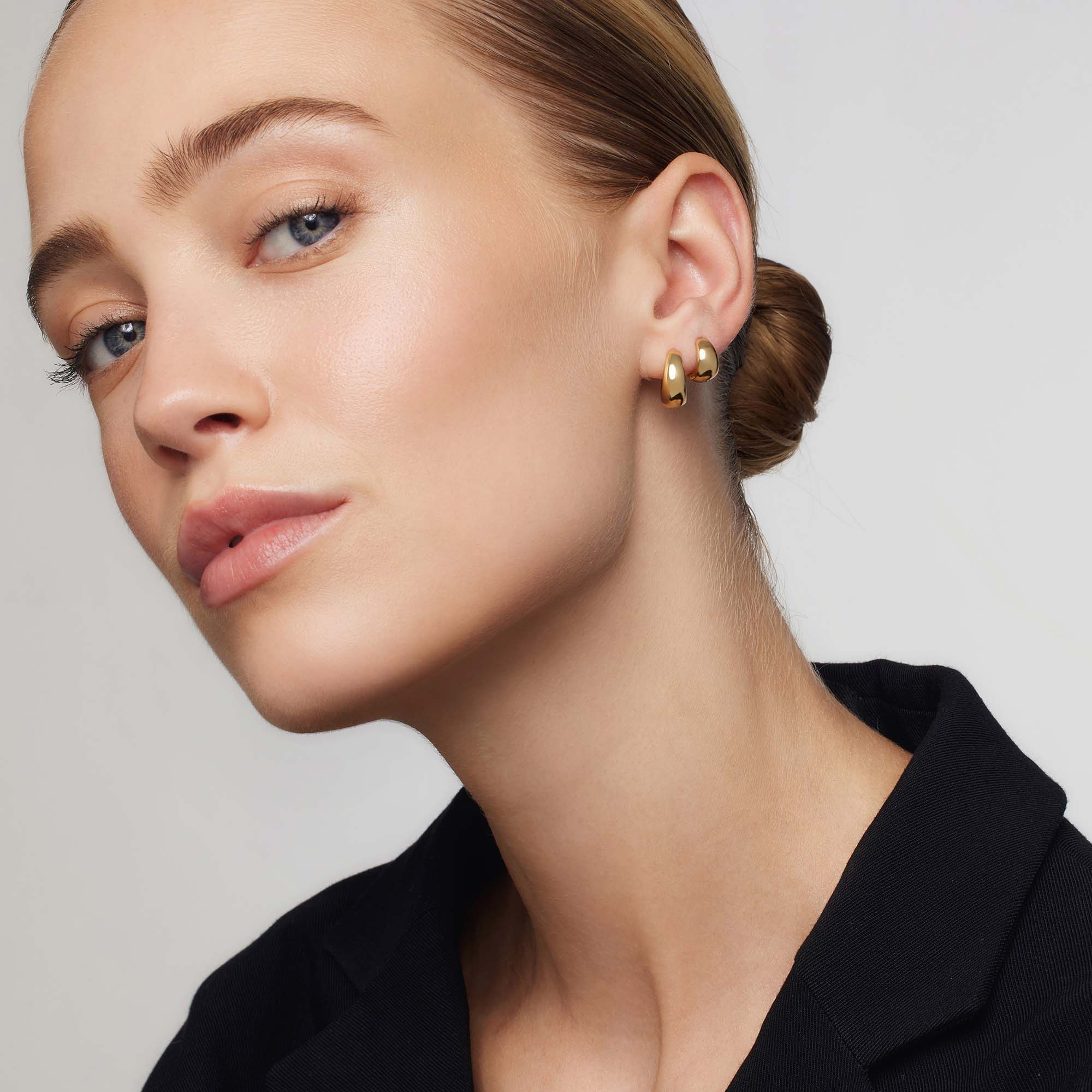 Gold Rue Mini Hoop Earrings - Image 4
