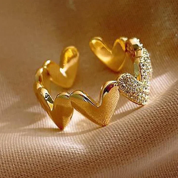 Golden Spark Herz Ring