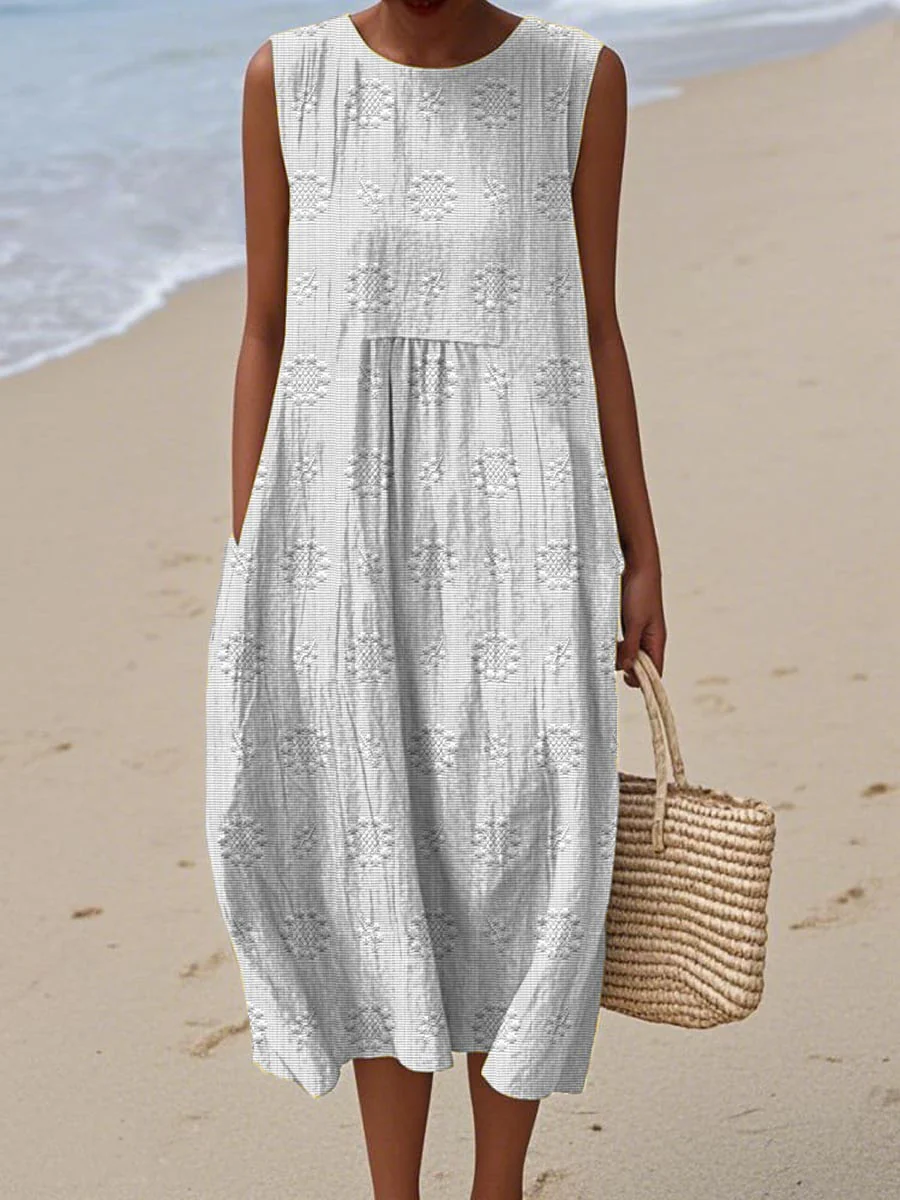 Gracelyn | Leichtes, besticktes ärmelloses Strandkleid - Image 3