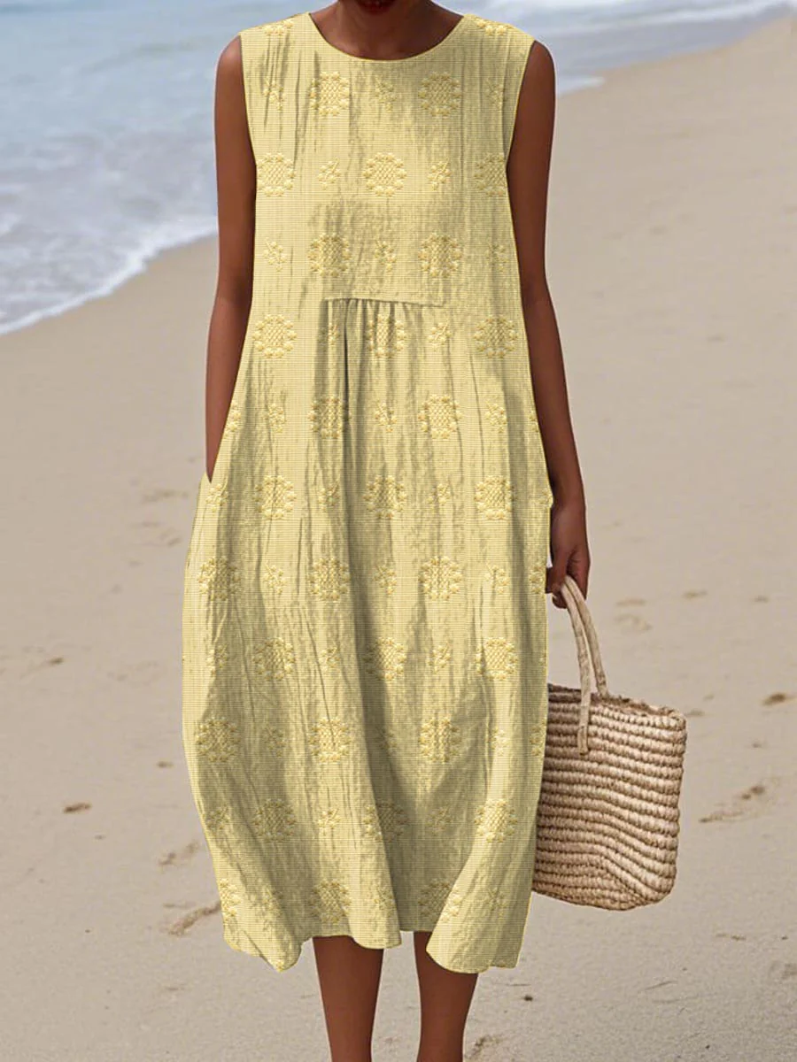 Gracelyn | Leichtes, besticktes ärmelloses Strandkleid - Image 6
