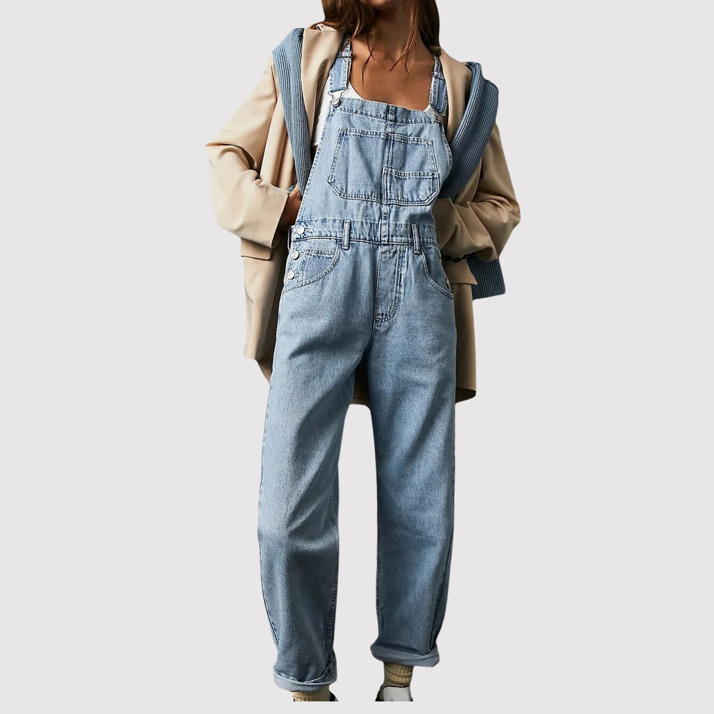 Gracie - Trendiger Denim-Overall für FrauenDunkelrosa - Image 2