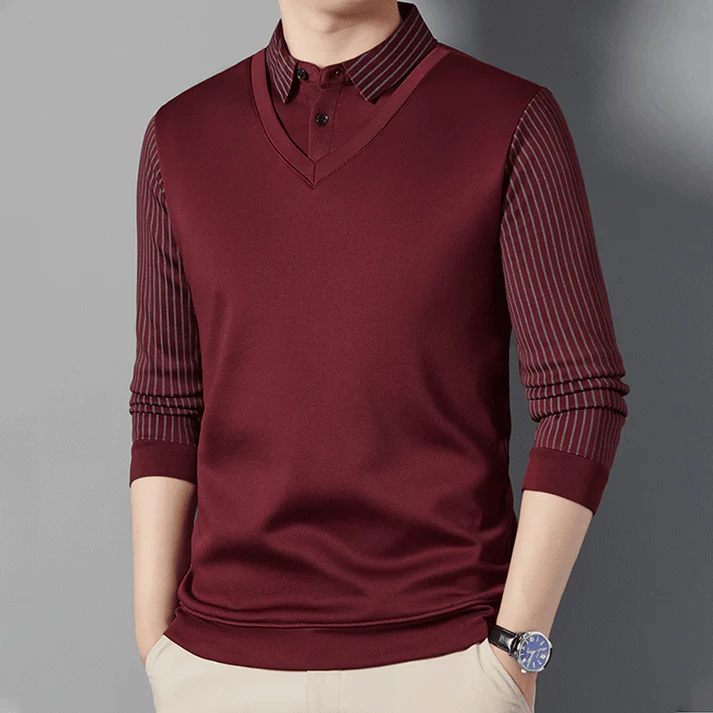 GREGOR - PULLOVER MIT HEMDKRAGEN - Image 2