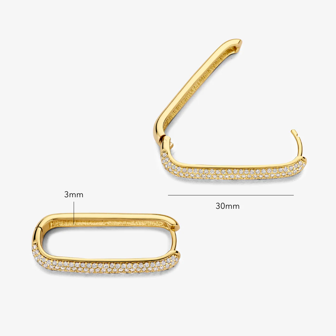 Große Pavé Creolen in Gold - Image 6