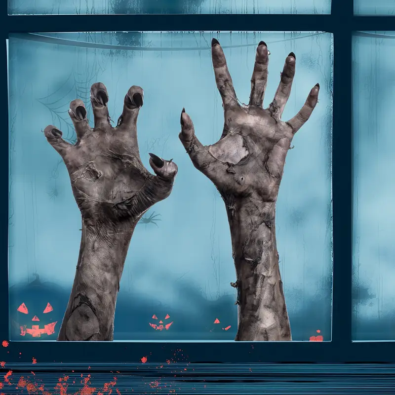 Gruselige Zombiehand-Wandaufkleber für Halloween – Fensterdekoration aus mattem PVC - Image 3