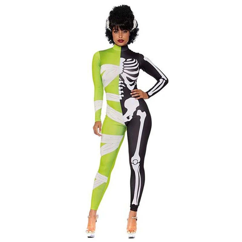 Gruseliges Duo Halb Skelett halb Mumie Halloween Kostum - Image 2