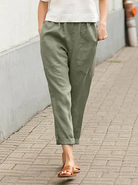 HAILEY - Unifarbene gerade Hose - Image 2