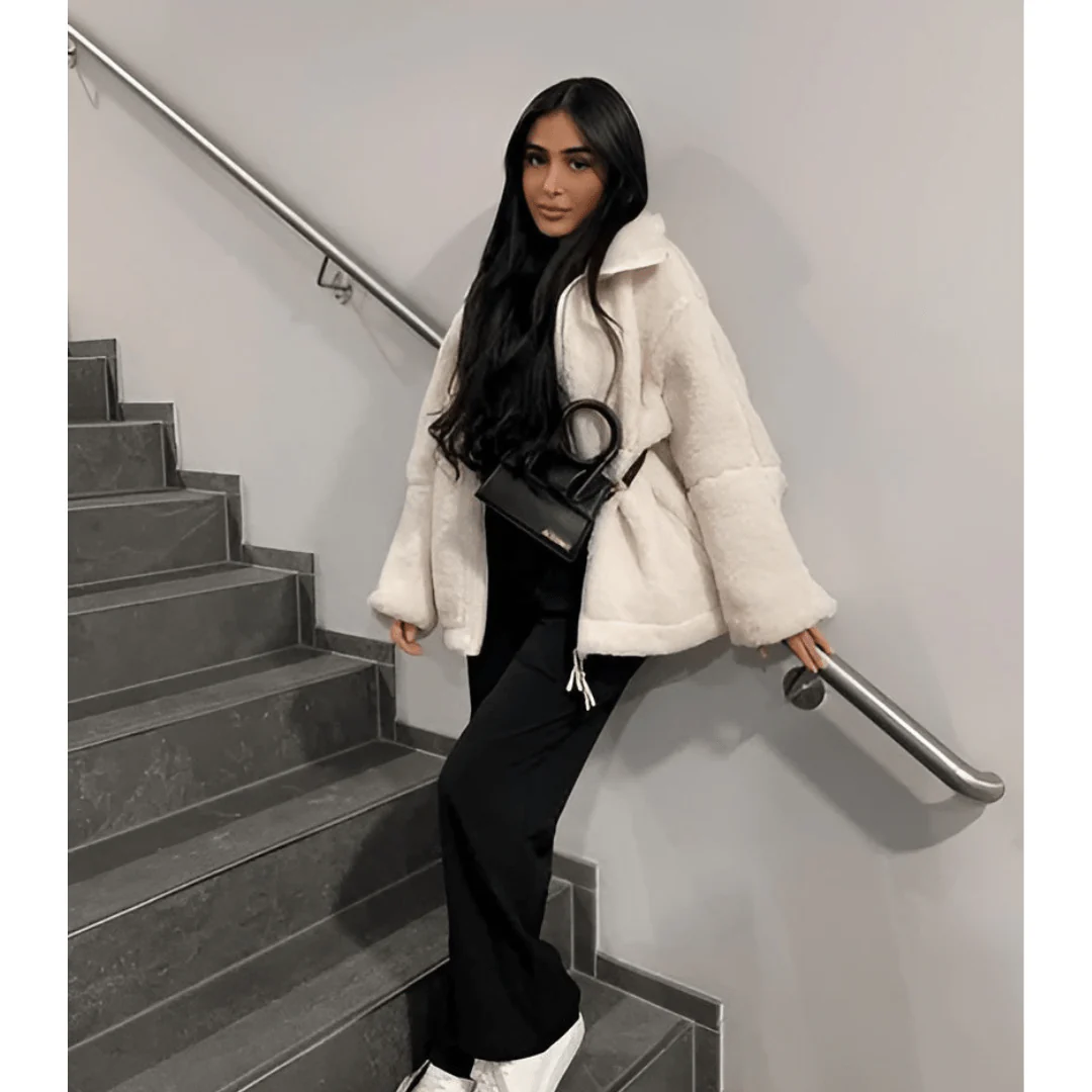 Haisley Flauschige Oversized-Jacke