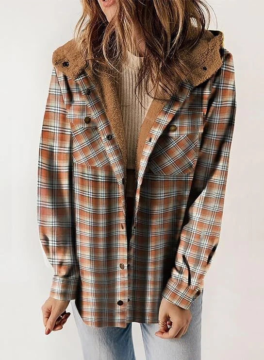 HALLE - KARIERTE JACKE MIT KAPUZE - Image 2