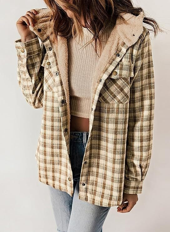 HALLE - KARIERTE JACKE MIT KAPUZE - Image 3