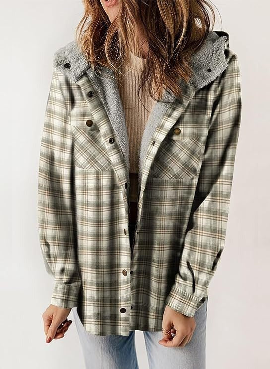 HALLE - KARIERTE JACKE MIT KAPUZE - Image 4