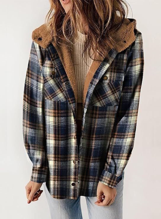 HALLE - KARIERTE JACKE MIT KAPUZE - Image 6