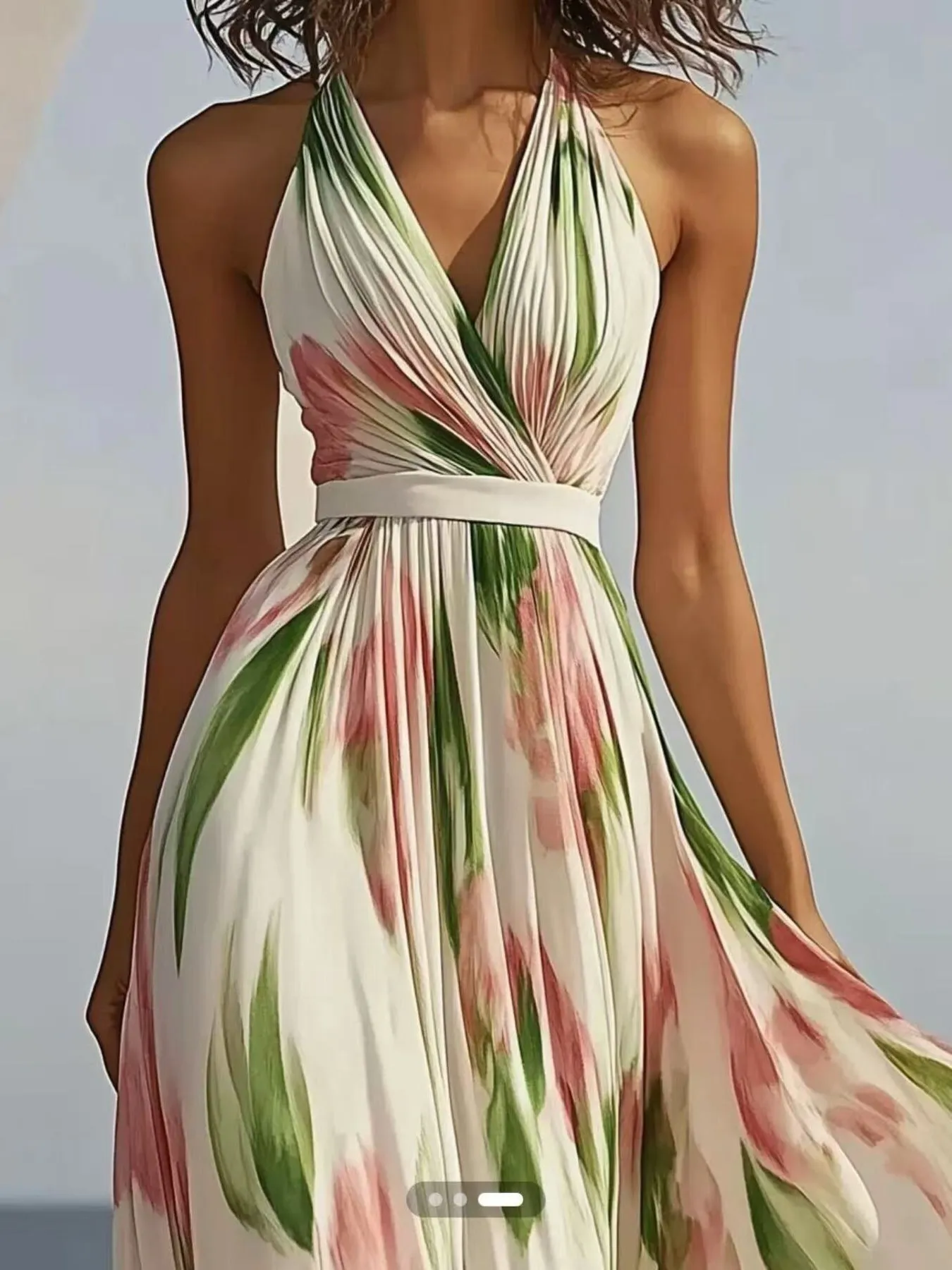 Halsey - Blumenmuster Maxikleid mit Neckholder - Image 2