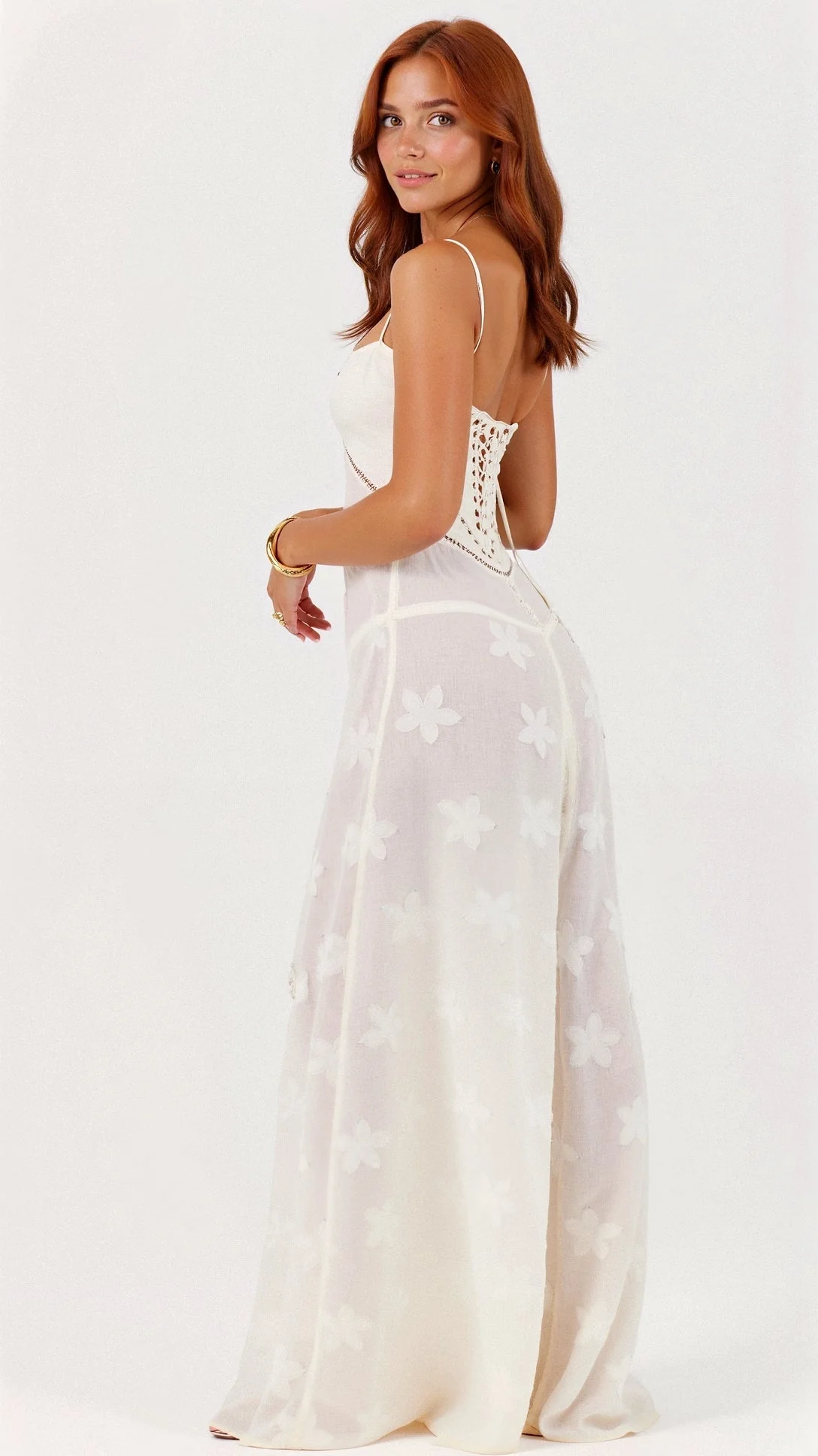Hannah Floral Transparentes Maxikleid