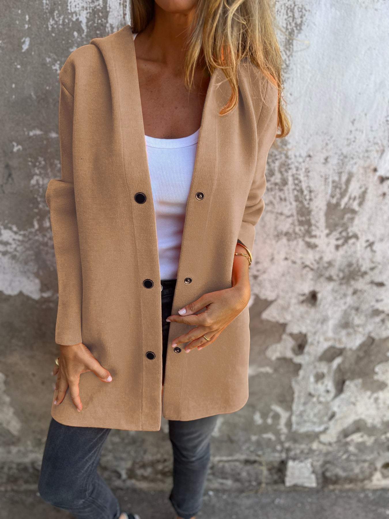 Hanneke™ | Sommerblazer mit Knöpfen und Kapuze - Image 11