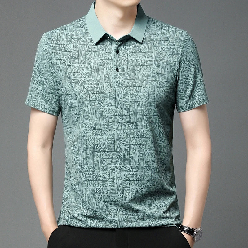 HARALD - POLOSHIRT MIT HOLZMASERUNG-MUSTER - Image 10