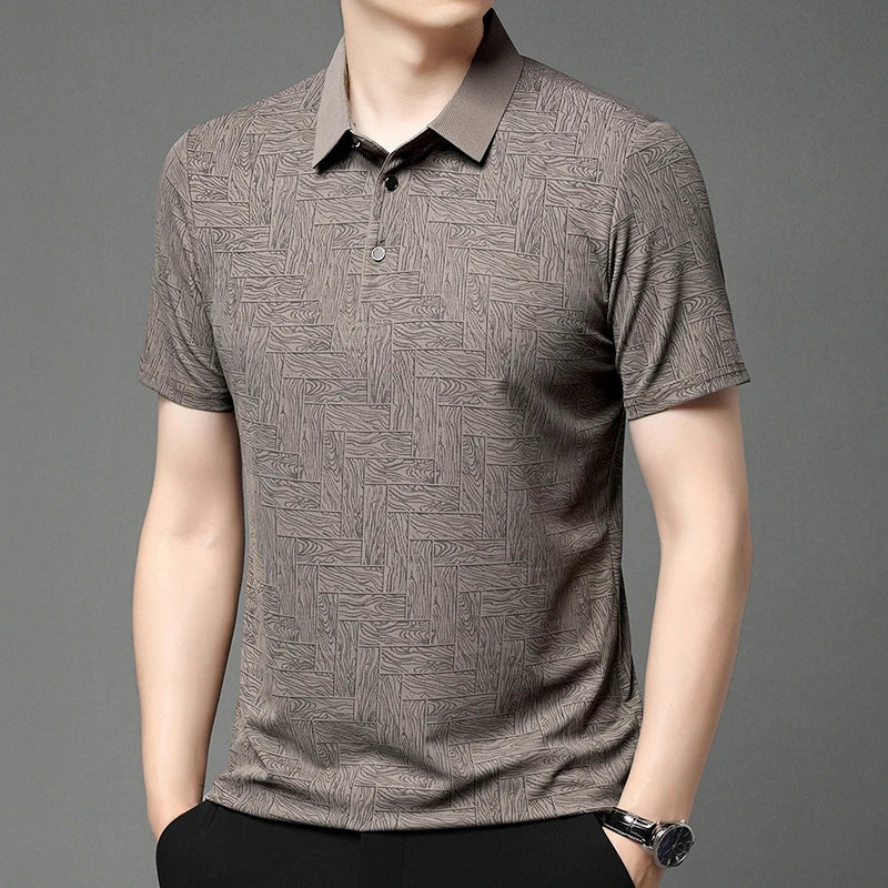 HARALD - POLOSHIRT MIT HOLZMASERUNG-MUSTER - Image 11