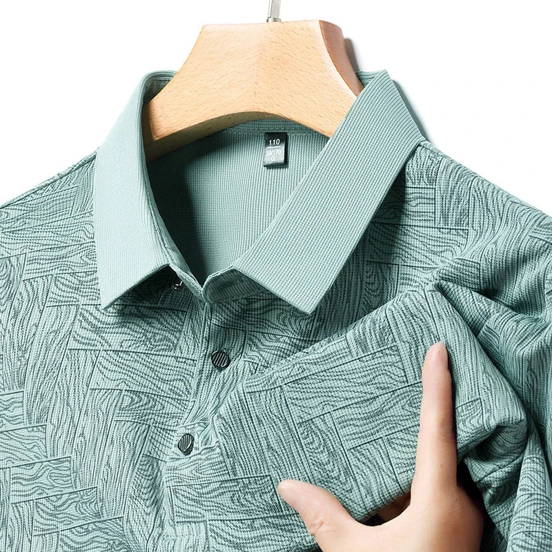 HARALD - POLOSHIRT MIT HOLZMASERUNG-MUSTER - Image 2