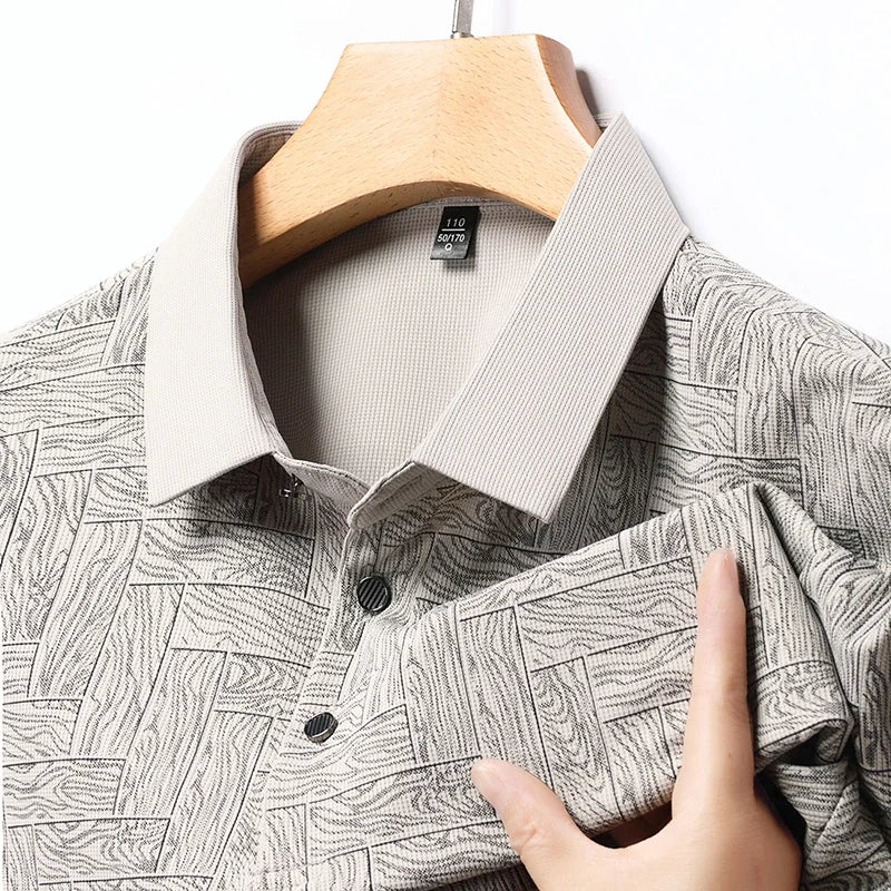 HARALD - POLOSHIRT MIT HOLZMASERUNG-MUSTER - Image 3