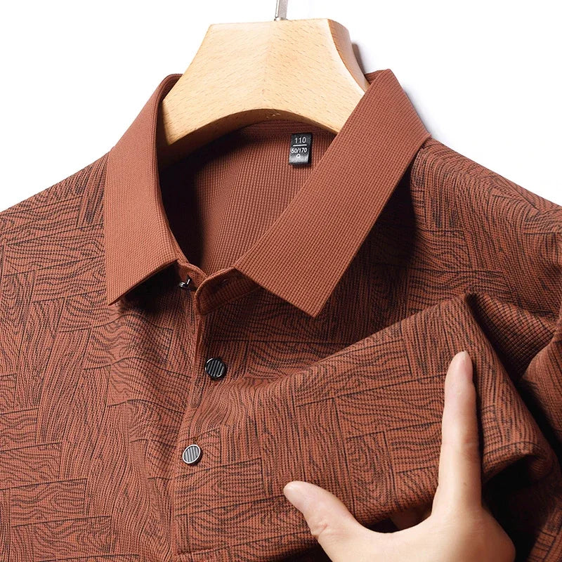 HARALD - POLOSHIRT MIT HOLZMASERUNG-MUSTER - Image 4