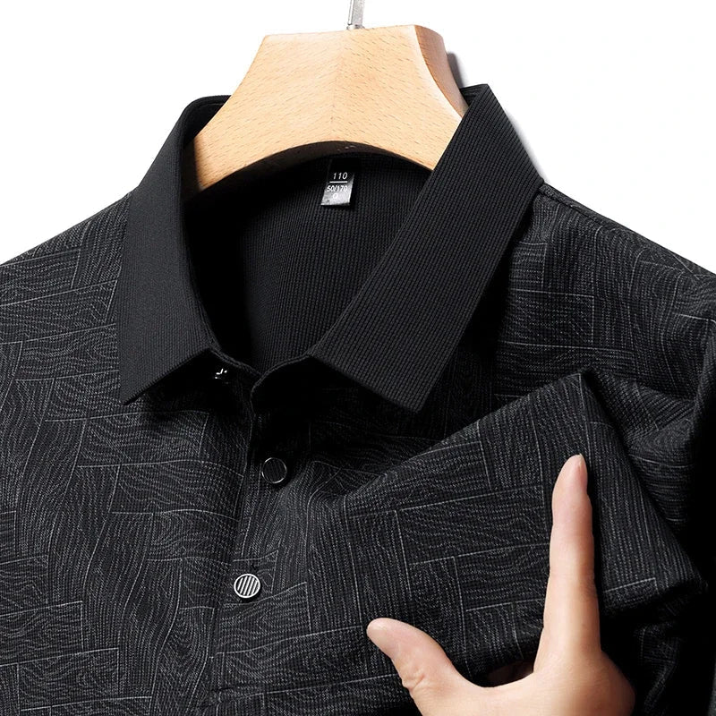 HARALD - POLOSHIRT MIT HOLZMASERUNG-MUSTER - Image 5