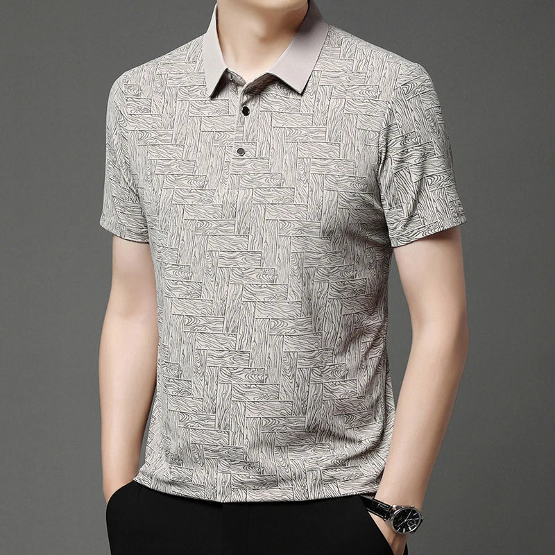 HARALD - POLOSHIRT MIT HOLZMASERUNG-MUSTER - Image 7