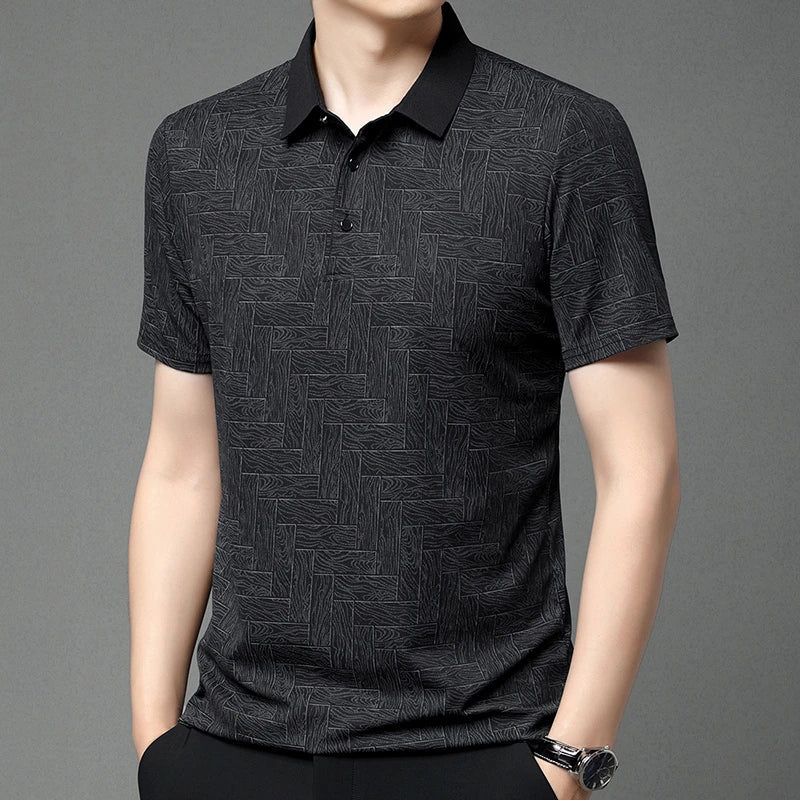 HARALD - POLOSHIRT MIT HOLZMASERUNG-MUSTER - Image 8