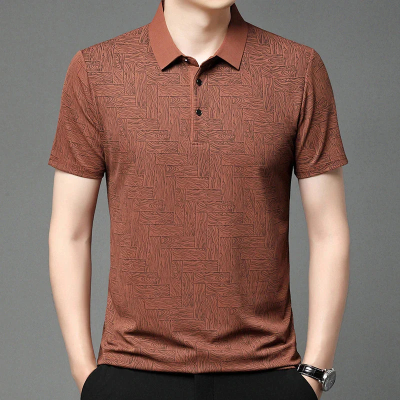 HARALD - POLOSHIRT MIT HOLZMASERUNG-MUSTER - Image 9