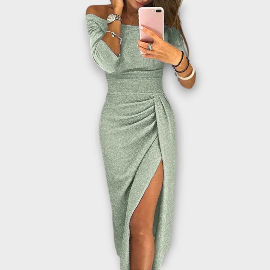HATICE - KLEID MIDI ENG MIT SEITLICHEM SCHLITZ - Image 2