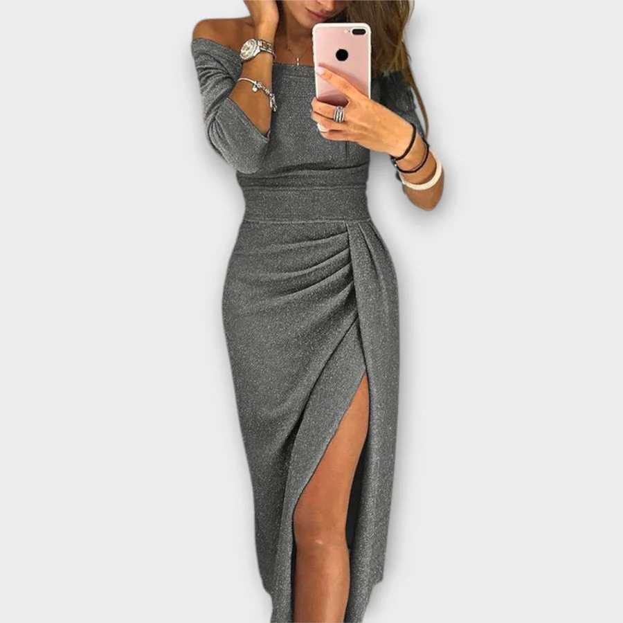 HATICE - KLEID MIDI ENG MIT SEITLICHEM SCHLITZ - Image 5