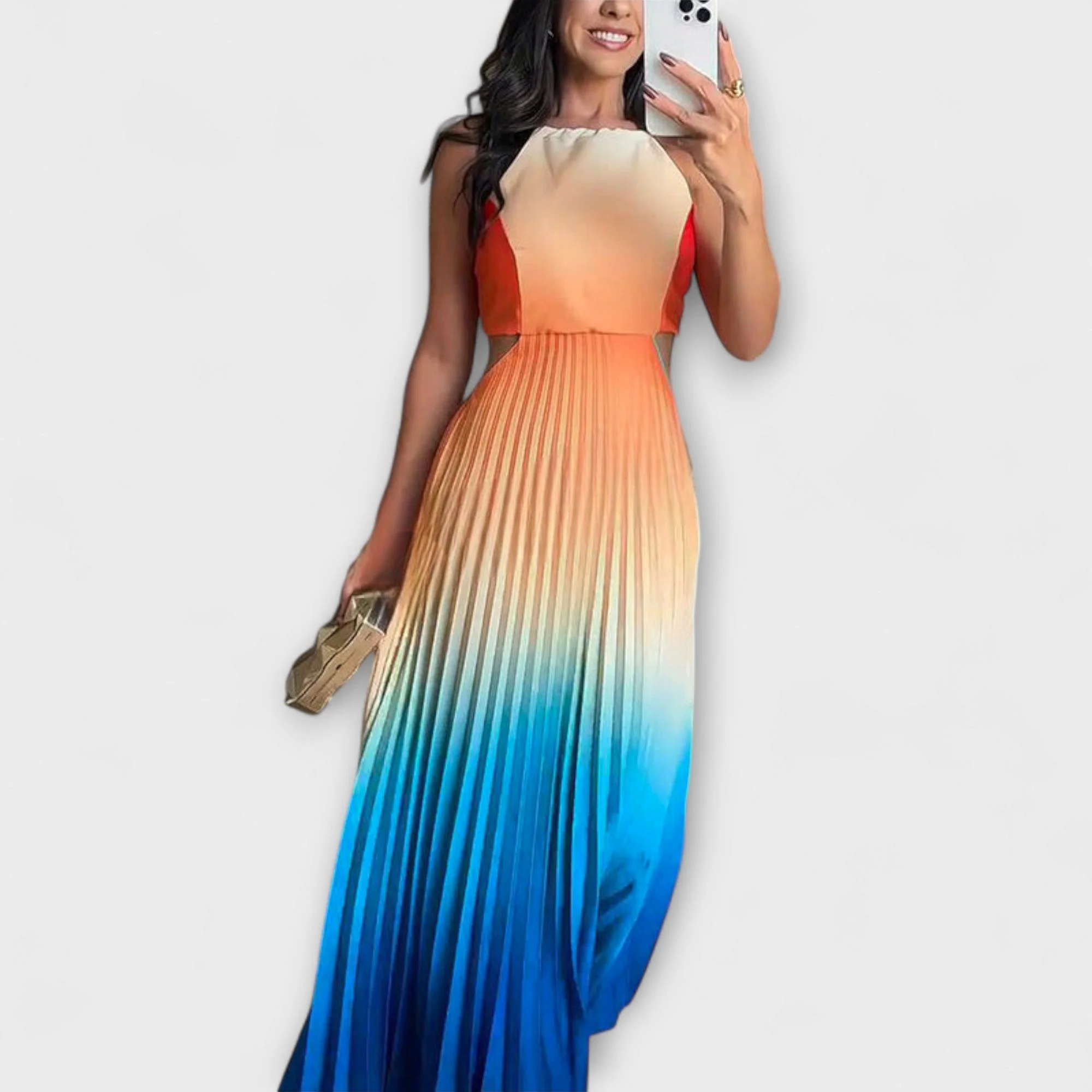 Haven - Stylish Backless Tie-Dye Maxi Dress - Image 5
