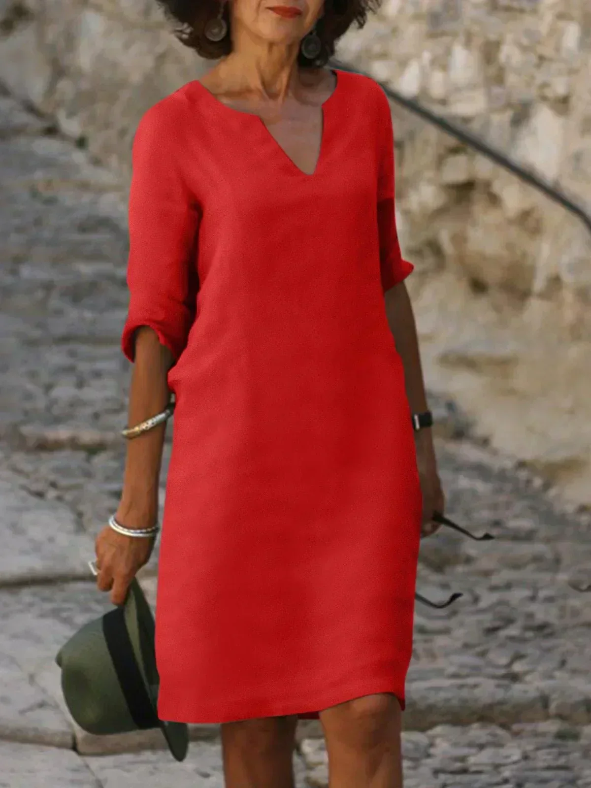Helena | Elegantes V-Ausschnitt Kleid - Image 5