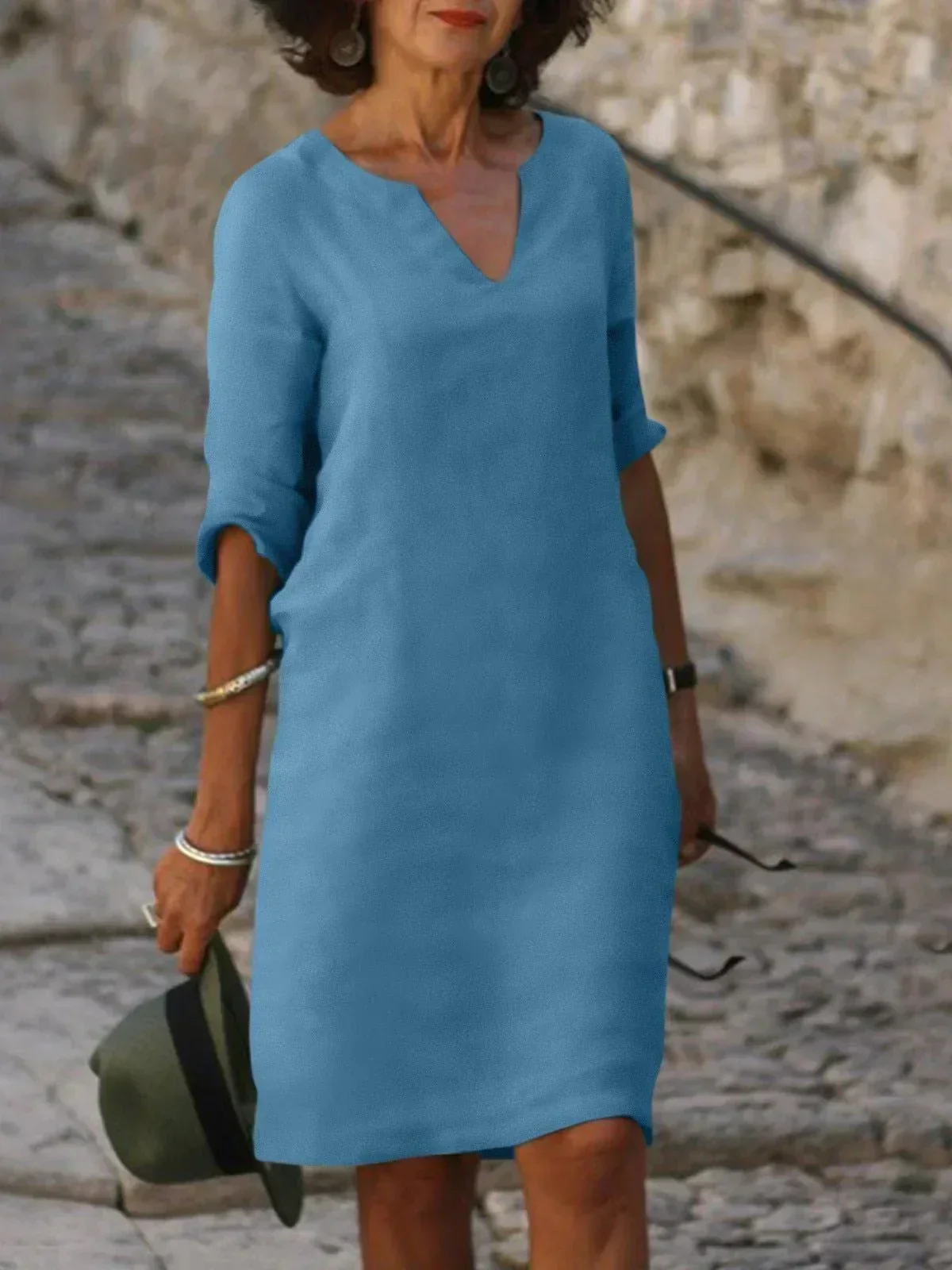 Helena | Elegantes V-Ausschnitt Kleid - Image 9