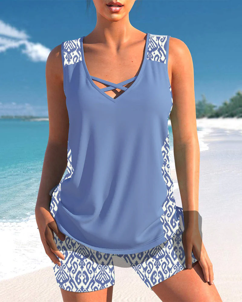 Helena - Tankini mit geometrischem Muster und V-Ausschnitt - Image 12