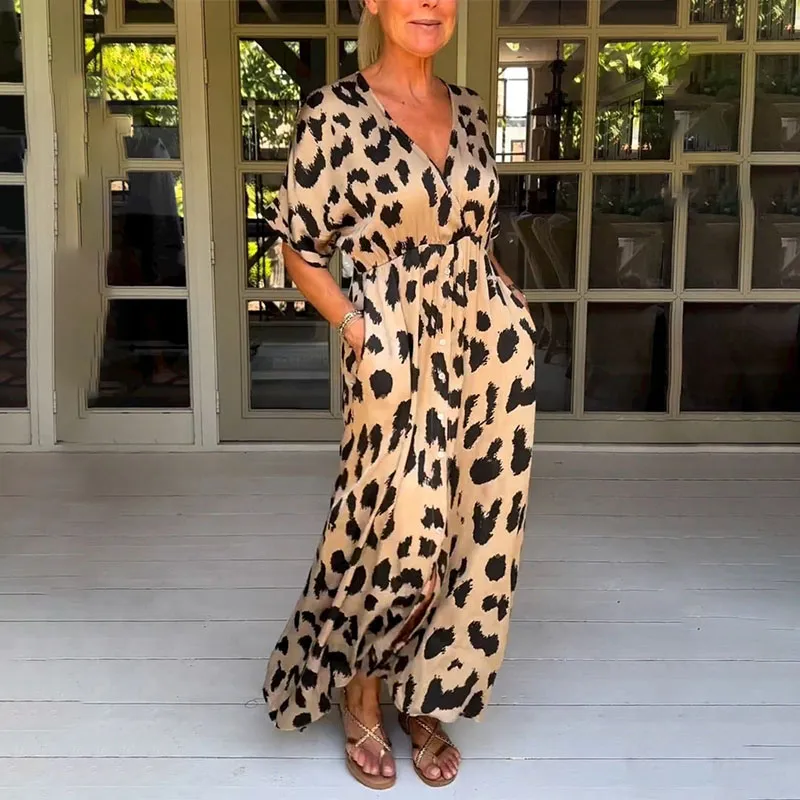 Helga - Maxikleid mit Leopardenmuster - Image 5