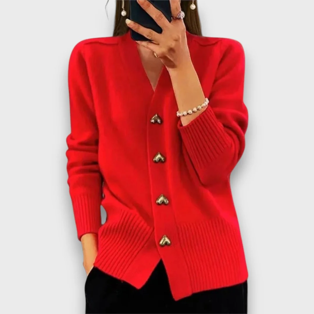 Heliora – Strickjacke mit Herzknöpfen - Image 3