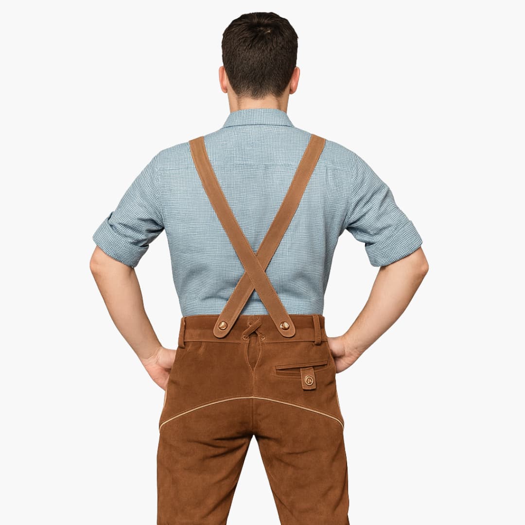 Helle Kniebund Lederhose für Herren - Oktoberfest 2025 - Image 2