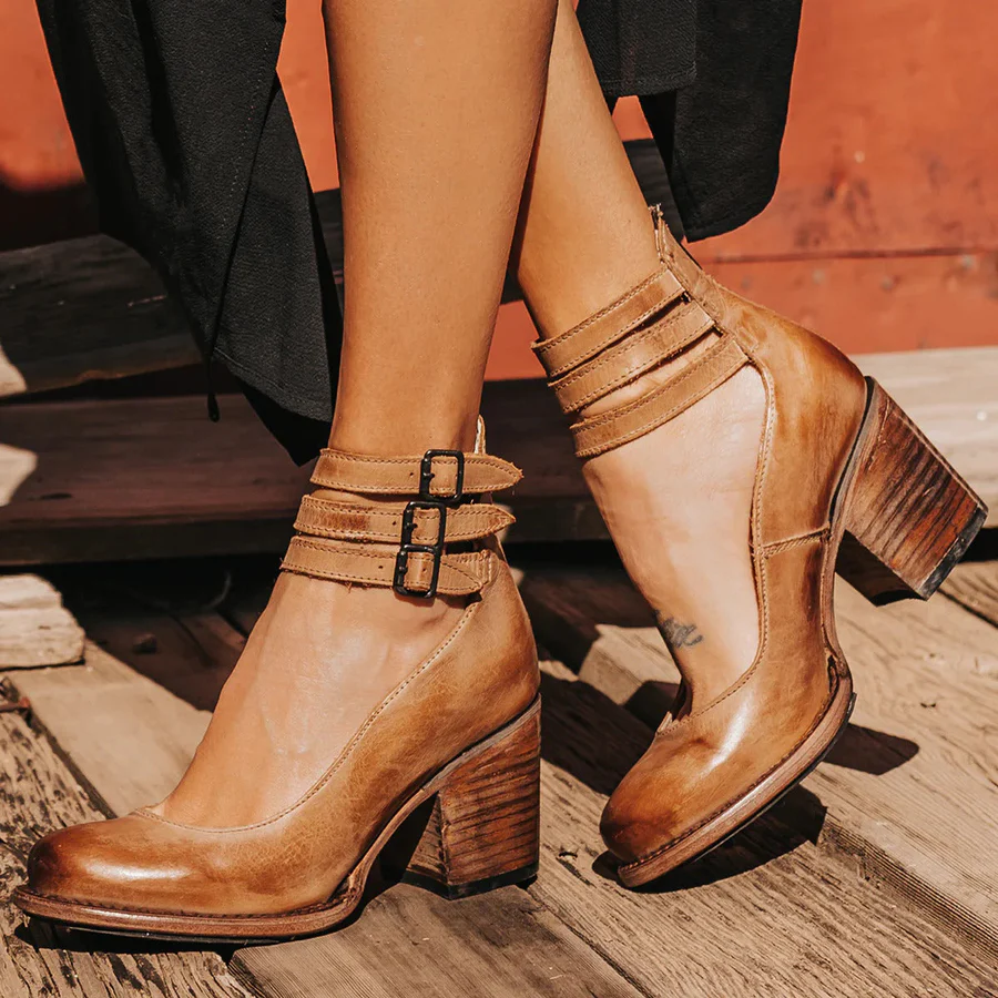 HENRIETTA - SCHUHE MIT ABSATZ AUS VINTAGE-LEDER