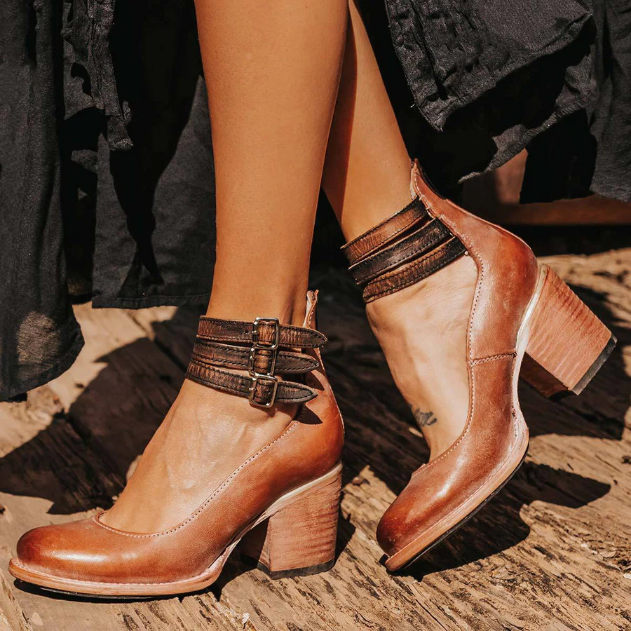 HENRIETTA - SCHUHE MIT ABSATZ AUS VINTAGE-LEDER - Image 5
