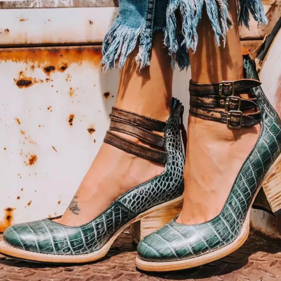 HENRIETTA - SCHUHE MIT ABSATZ AUS VINTAGE-LEDER - Image 8